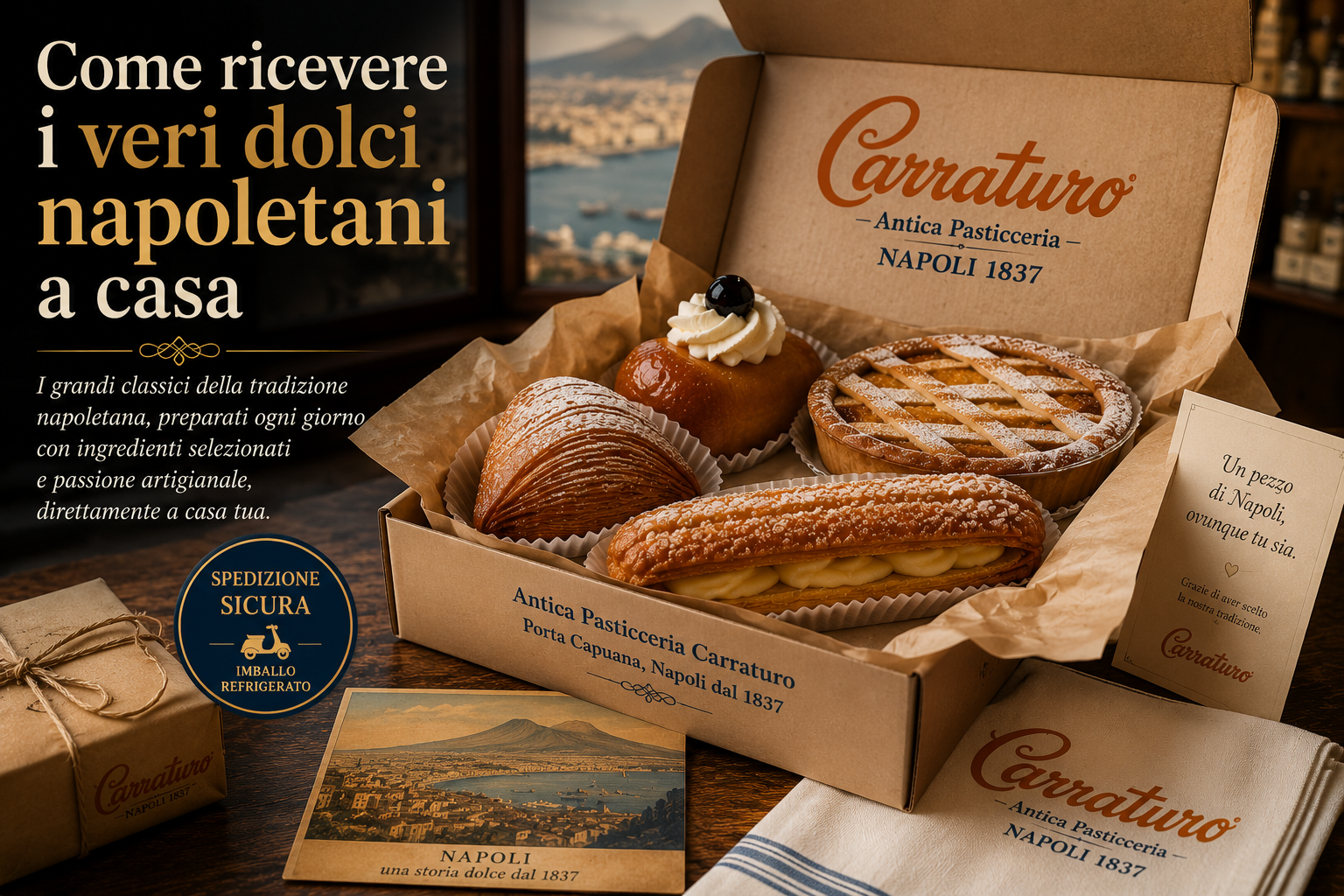Cesti e Box Regalo di Natale Carraturo: dolci tipici napoletani con spedizione in Italia